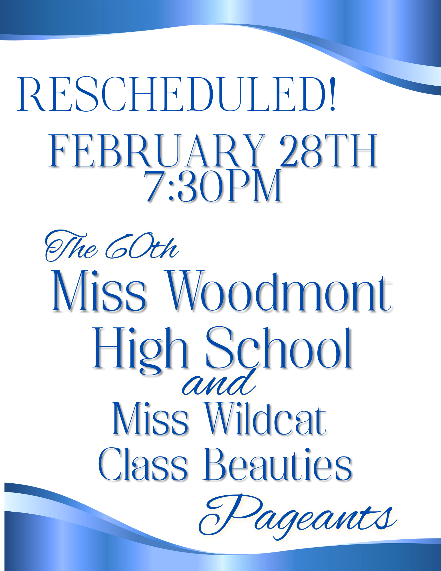 2026 Miss Woodmont Pageant Rescheduled